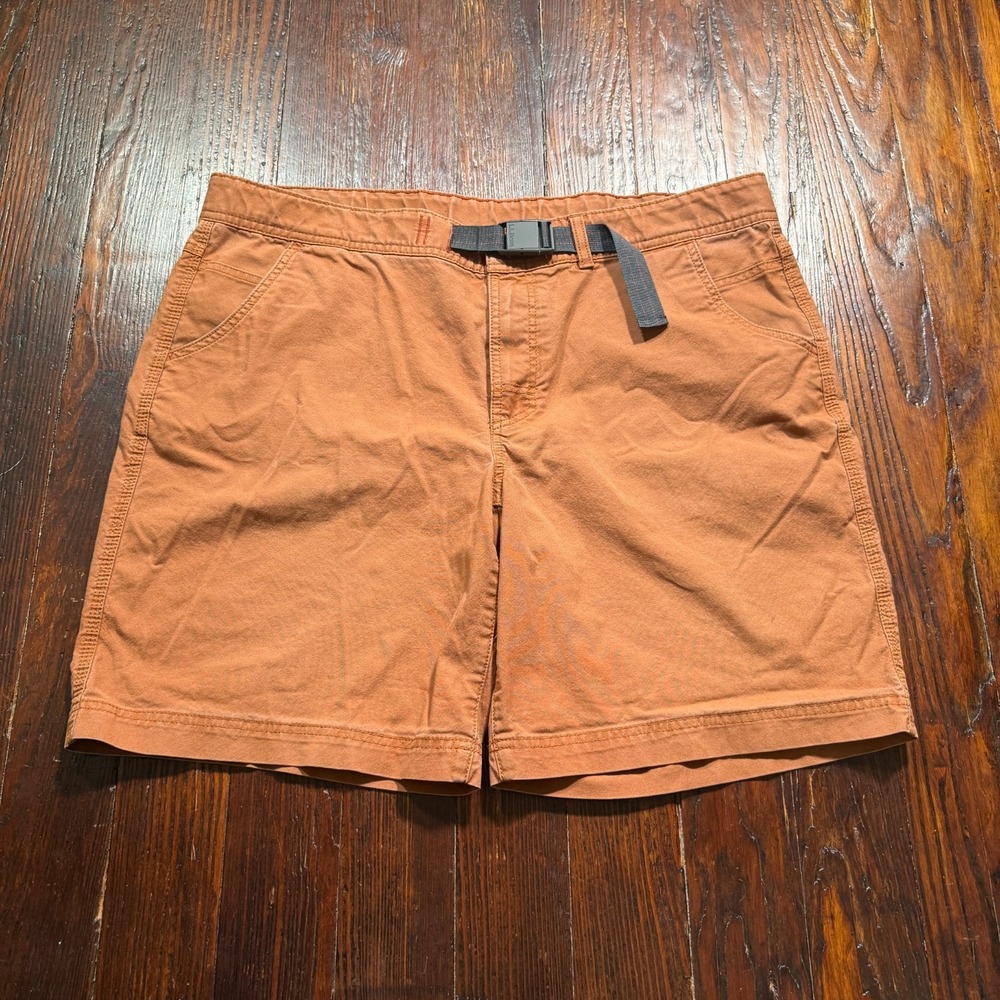 LL Bean Shorts Mens 40 Brown 9" Inseam‎ Belted Stretch Canvas Hiking Gorpcore